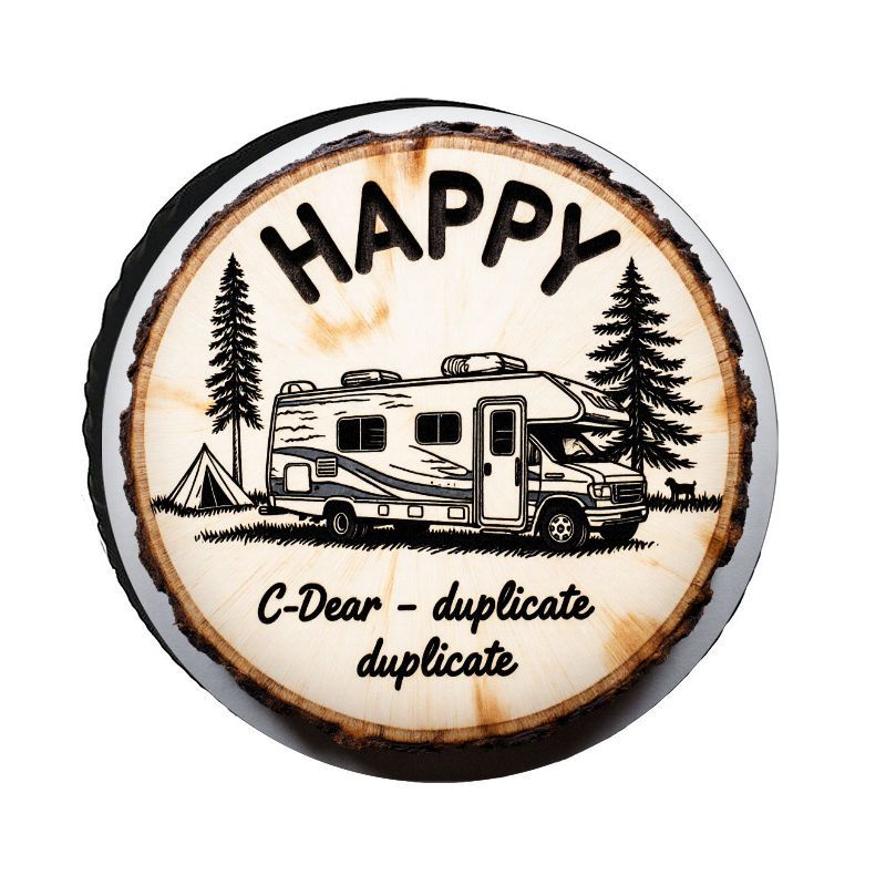 Outdoor Camping Adventures - HAPPY RV 캠핑 테마 폴리에스테르 타이어