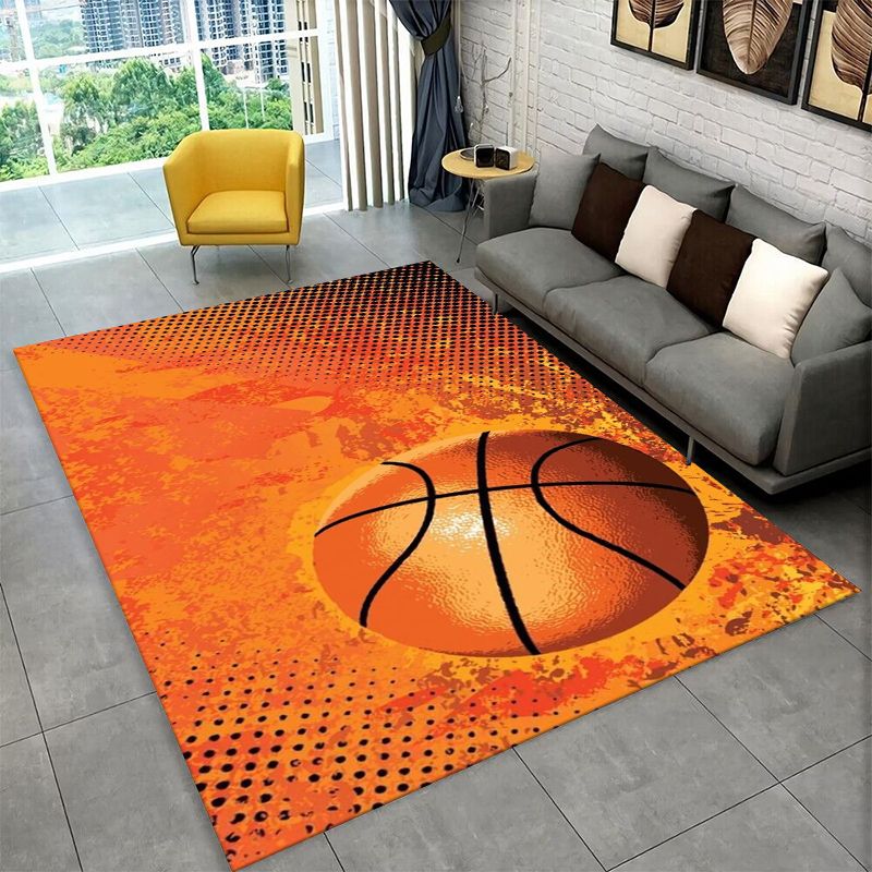 Outdoor Camping Mats Large - 레트로 농구 코트 스포츠 대형 러그