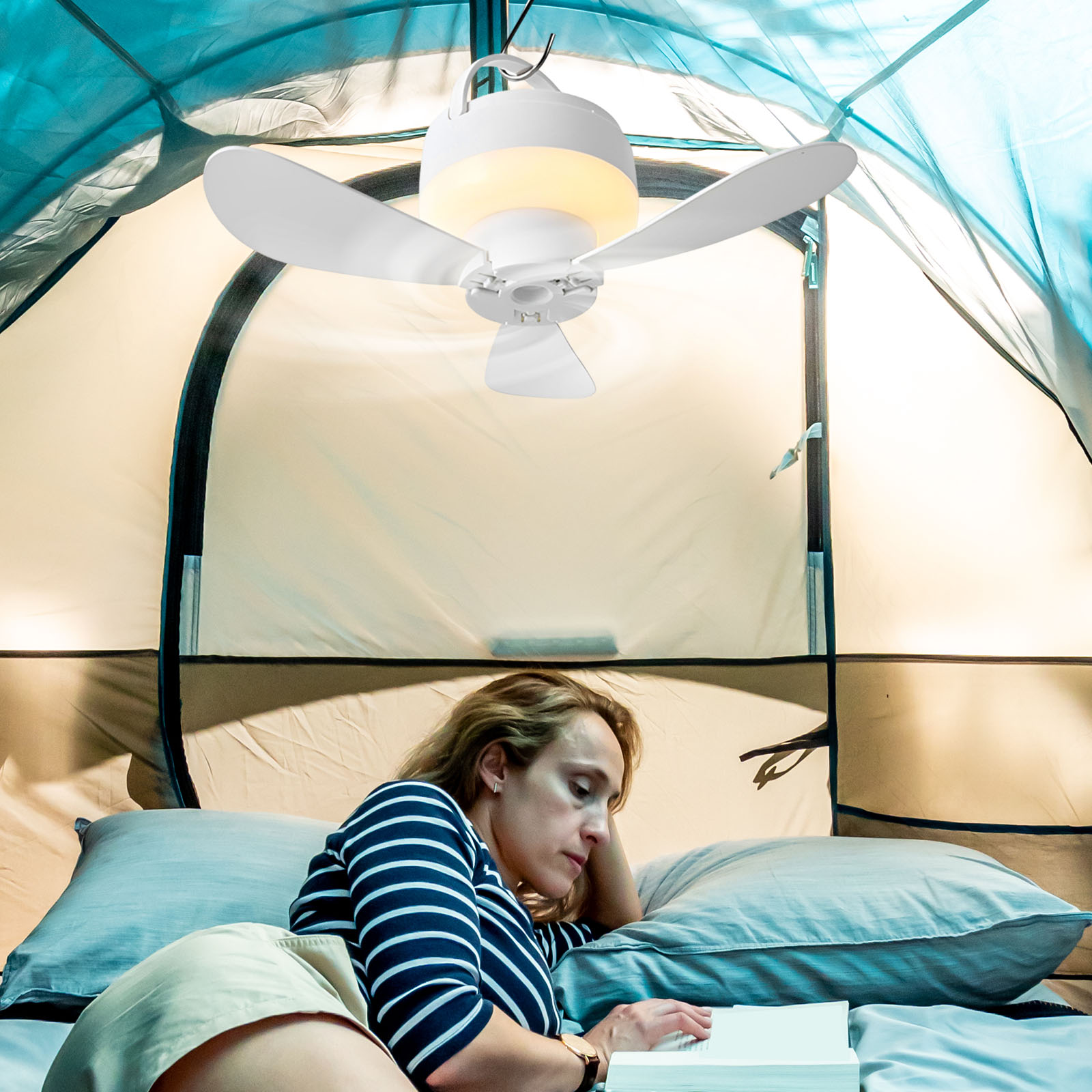 5.51인치 USB 캠핑 팬, 5단계 풍속 조절 및 충 - Outdoor Camping Canopy 리뷰 및 가격