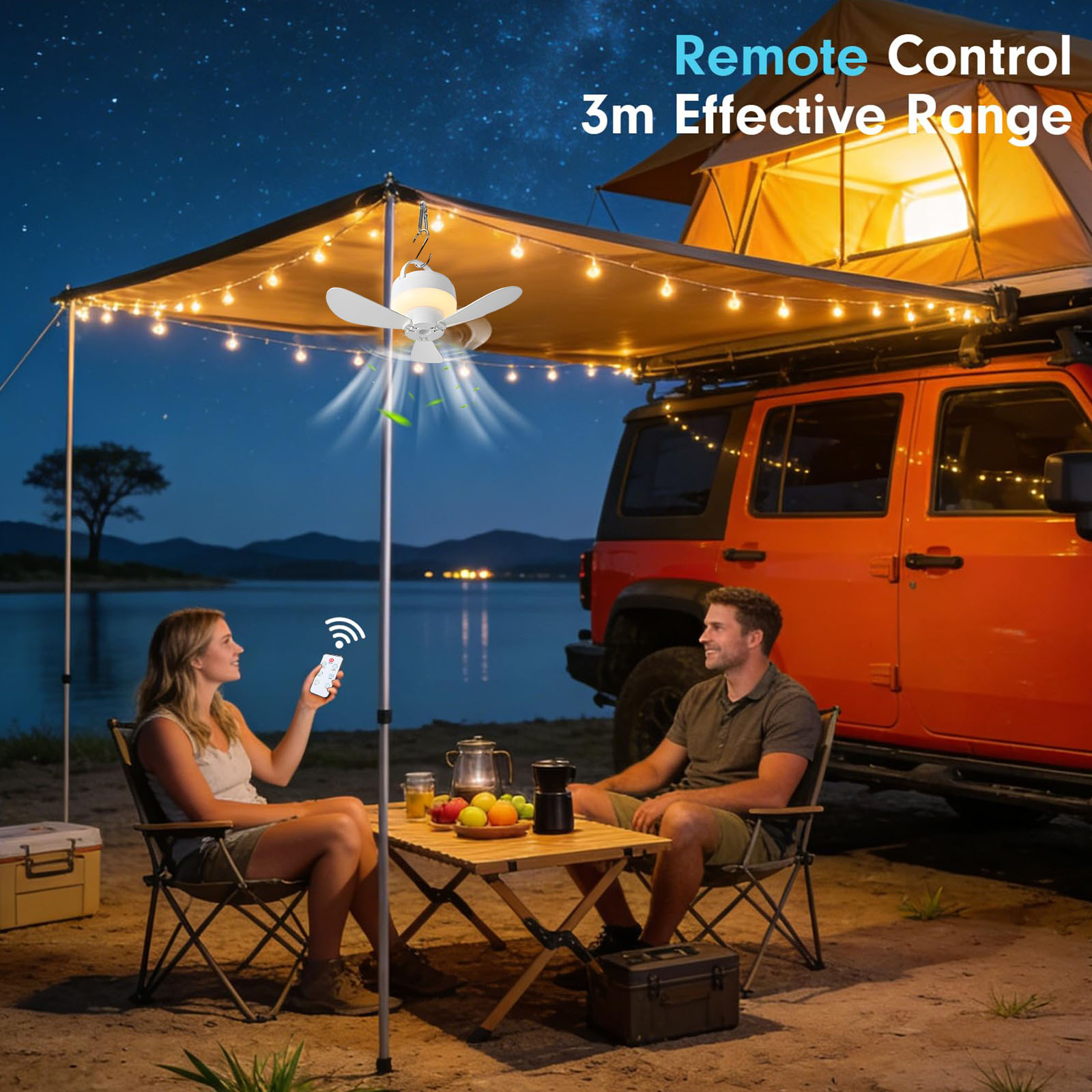 5.51인치 USB 캠핑 팬, 5단계 풍속 조절 및 충 - Outdoor Camping Canopy 리뷰 및 가격