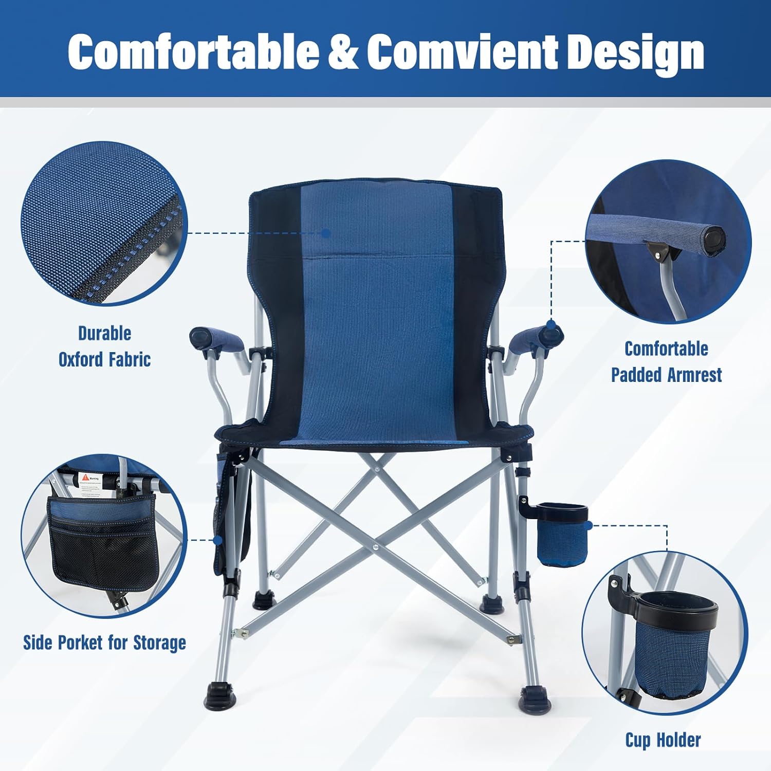 공장 도매 야외 휴대용 접이식 캠핑 의자 컵홀더가 있는 - Outdoor Camping Folding Chairs 리뷰 및 가격