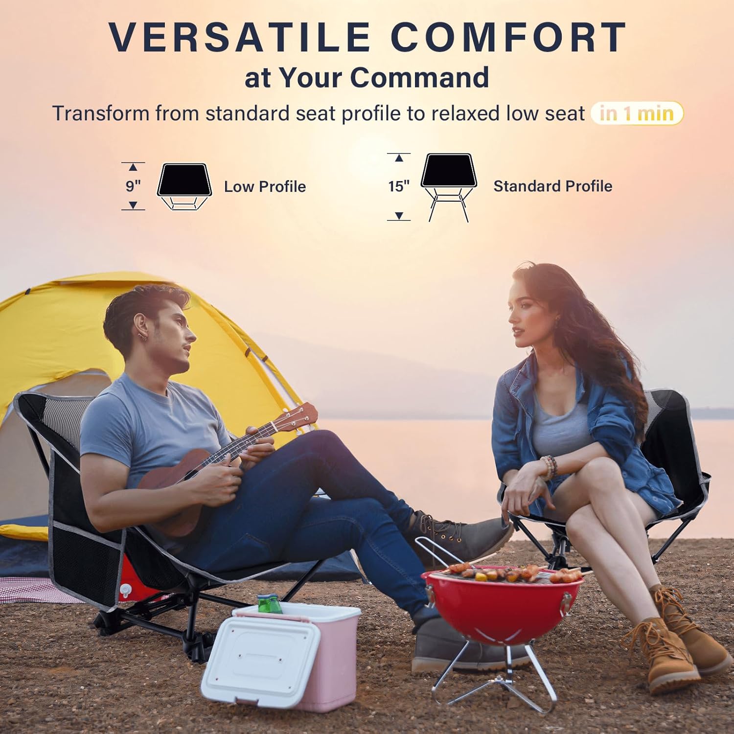 경량 캠핑 의자, 성인용 캠핑 의자, 높이 조절 가능한 - Outdoor Camping Folding Chairs 리뷰 및 가격
