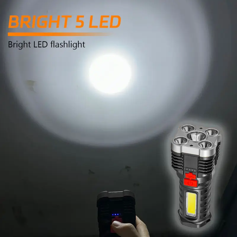 5 LED 고출력 LED 손전등 측면 조명이 있는 충전 - Outdoor Camping Adventures 리뷰 및 가격