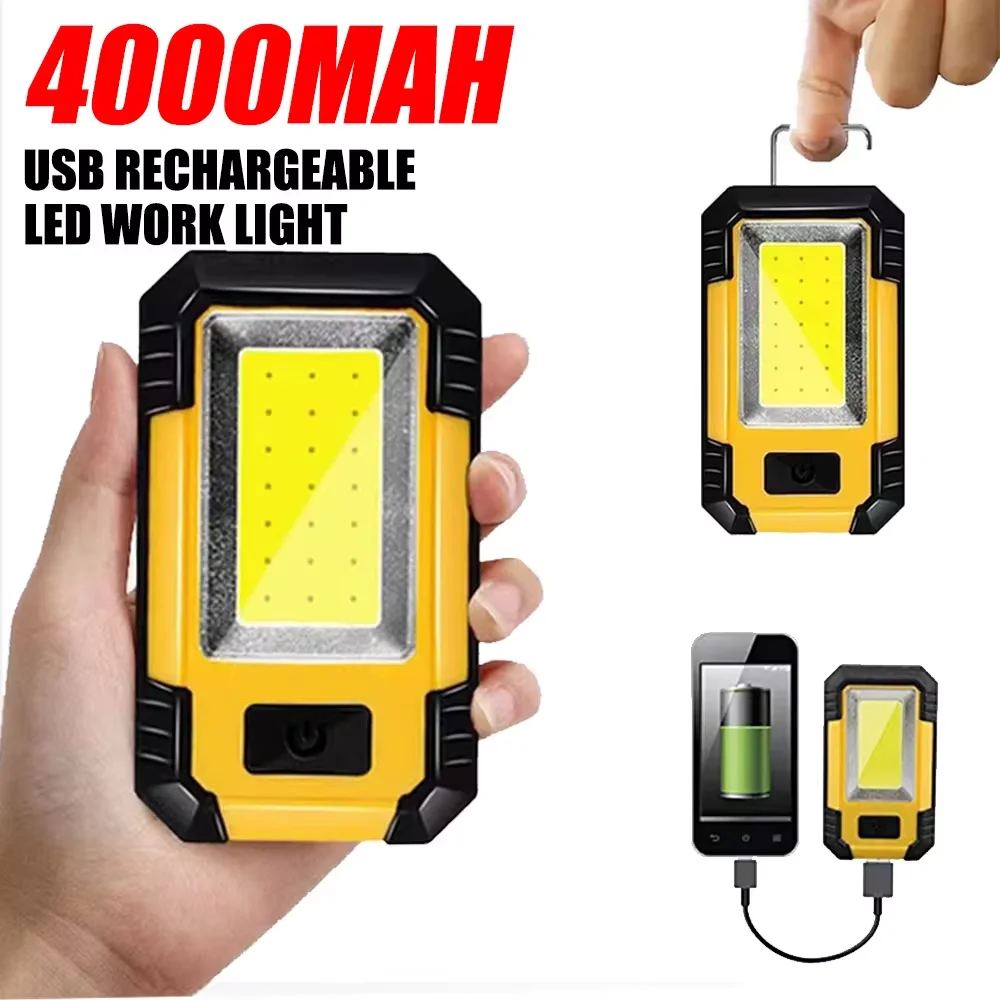 충전식 4000mAh 작업등, 초강력 COB 플래시라이 - Outdoor Camping Lantern 리뷰 및 가격