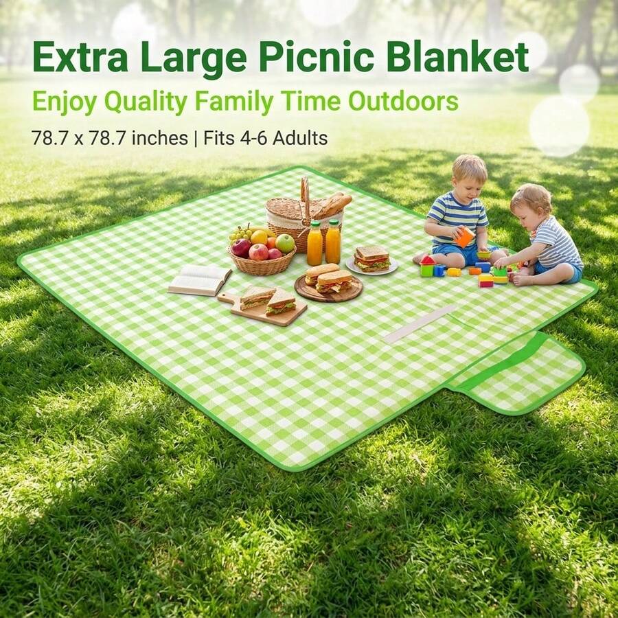 방수 접이식 체크무늬 피크닉 매트, 캠핑, 해변, 여행 - Outdoor Camping Mats Large 리뷰 및 가격