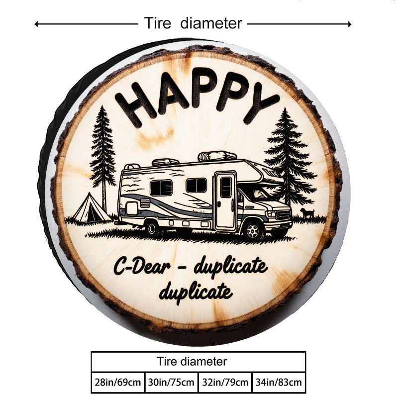 HAPPY RV 캠핑 테마 폴리에스테르 타이어 커버,  - Outdoor Camping Adventures 리뷰 및 가격