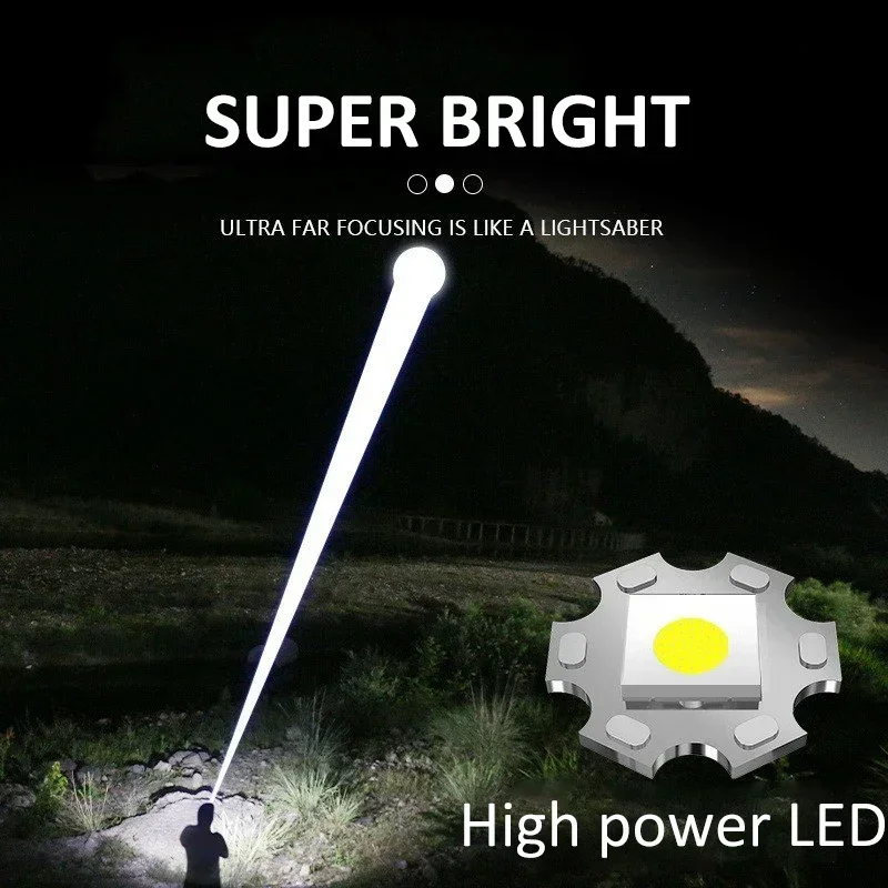 900000LM 강력한 LED 손전등 Type-c 충전 - Outdoor Camping Adventures 리뷰 및 가격