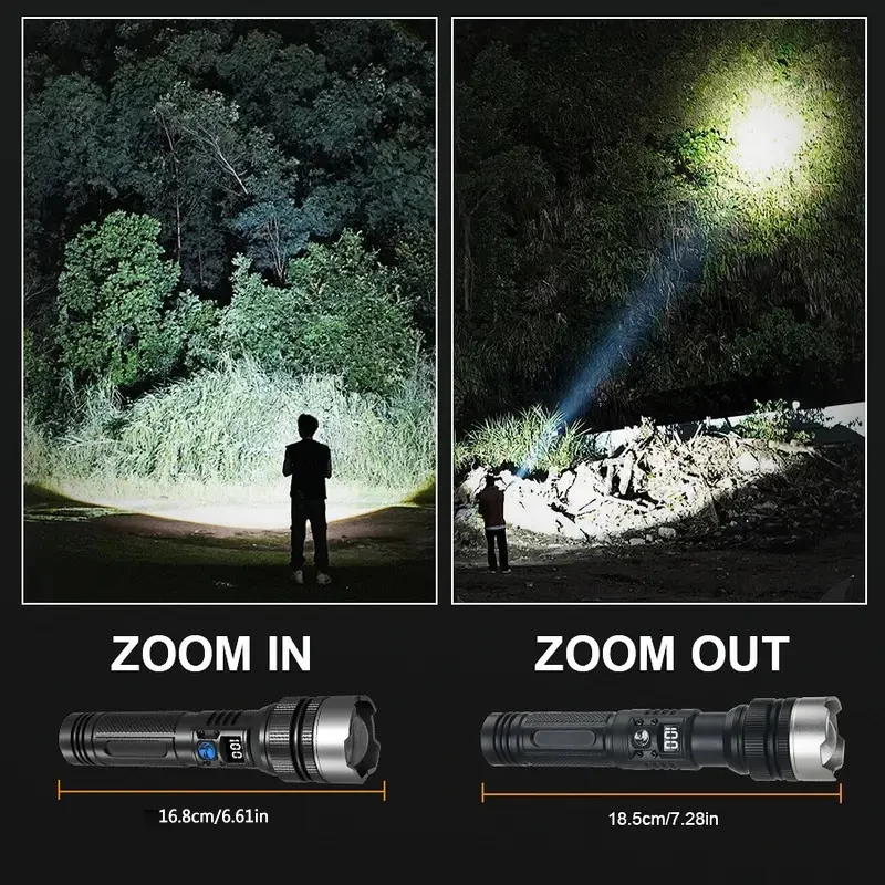 900000LM 강력한 LED 손전등 Type-c 충전 - Outdoor Camping Adventures 리뷰 및 가격
