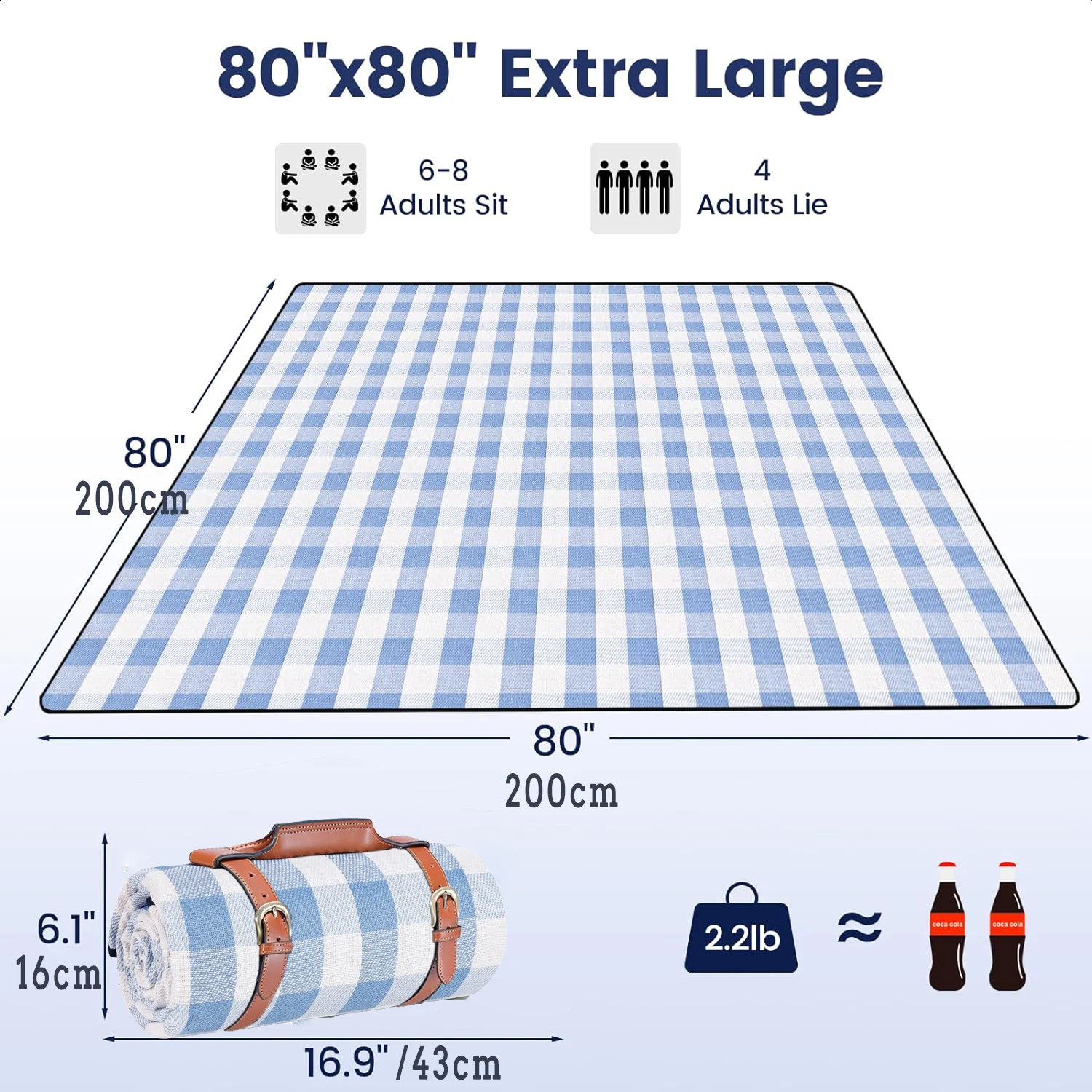 주오후아 피크닉 블랭킷 특대형, 방수 및 접이식 비치  - Outdoor Camping Mats Large 리뷰 및 가격