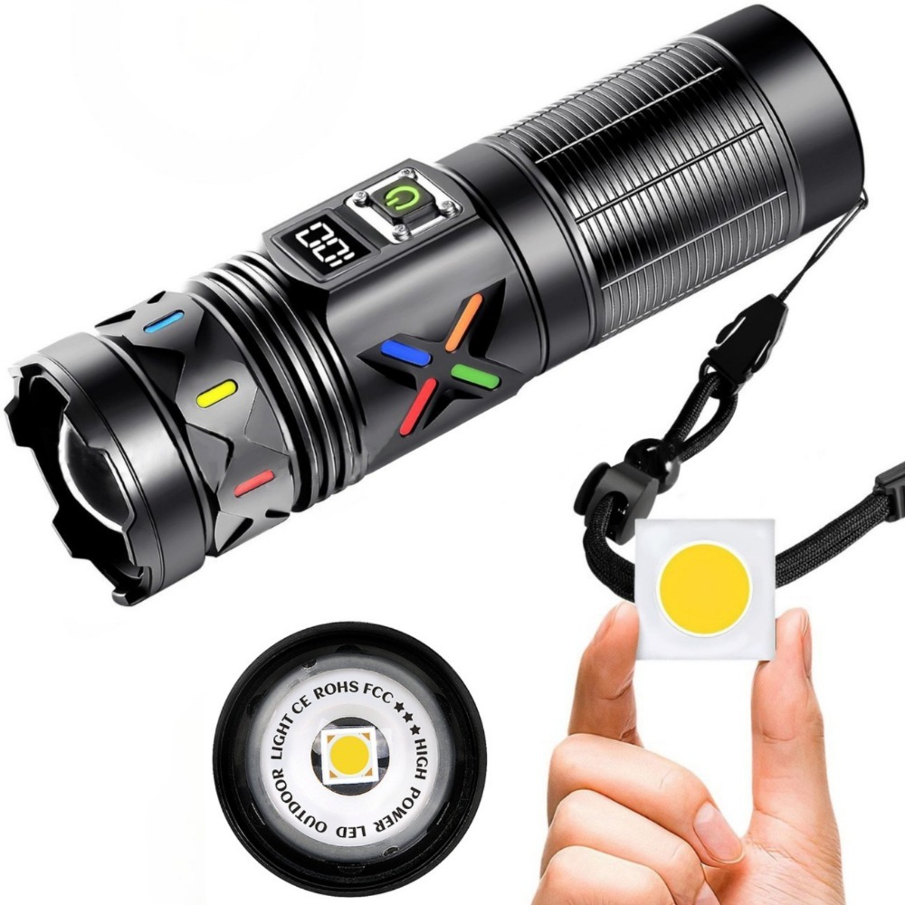 고출력 LED 손전등 텔레스코픽 줌 USB 충전식 장거 - Outdoor Camping Lantern 리뷰 및 가격